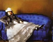 Edouard Manet Portrait of Mme Manet on a Blue Sofa